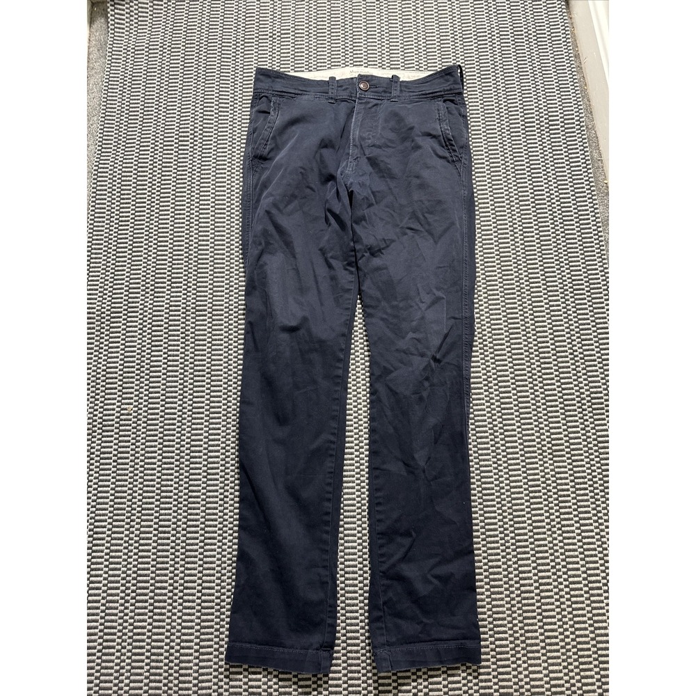 Abercrombie & Fitch Mens Chino Pants Navy Straight 30x32 (Measures 30x31)